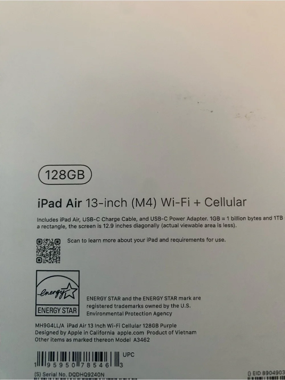 iPad Air 13 inch M4 Wi-Fi + cellular